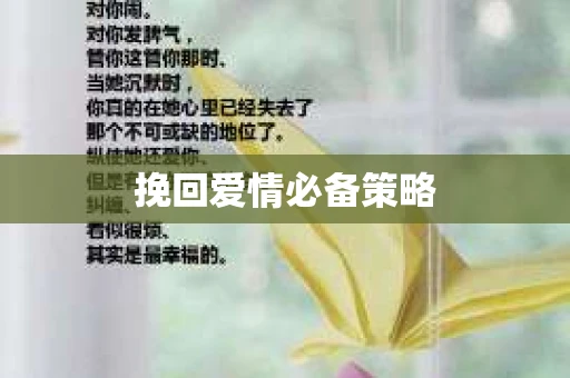 挽回爱情必备策略