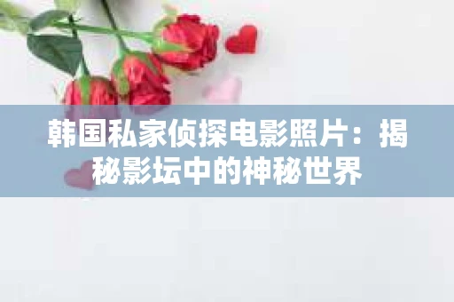韩国私家侦探电影照片：揭秘影坛中的神秘世界