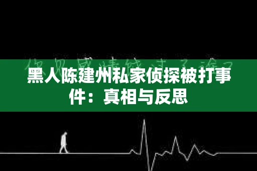 黑人陈建州私家侦探被打事件：真相与反思