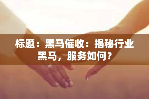 标题：黑马催收：揭秘行业黑马，服务如何？
