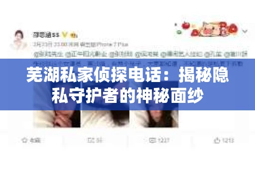 芜湖私家侦探电话：揭秘隐私守护者的神秘面纱