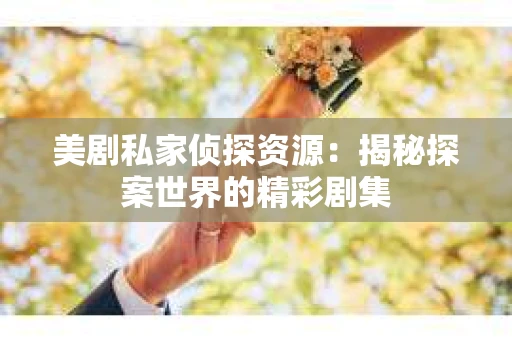 美剧私家侦探资源：揭秘探案世界的精彩剧集