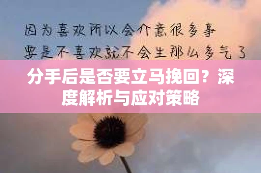 分手后是否要立马挽回？深度解析与应对策略
