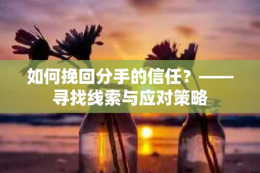 如何挽回分手的信任？——寻找线索与应对策略